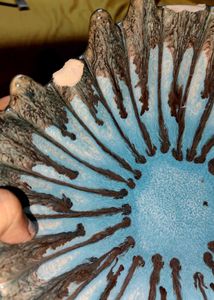 Handcrafted Ceramic Bowl–Sky Blue wid Earthy Brown