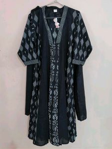 Black Long Kurti Set