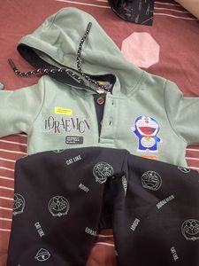 Boys Hooded Winter T Shirt With Joggers