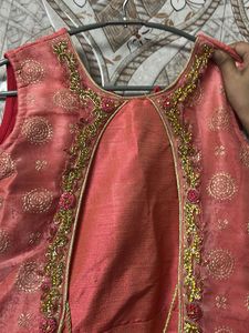 Beautiful Peach Party Wear Gawn