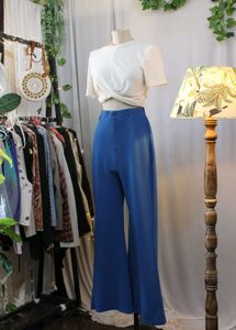 Blue Flared Pants