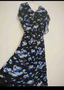 Blue and Black Long Dress
