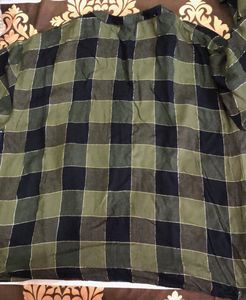 Checkered Olive Green Top