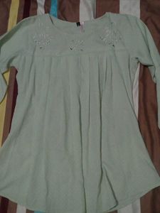 Elegant Green Embroidered Top