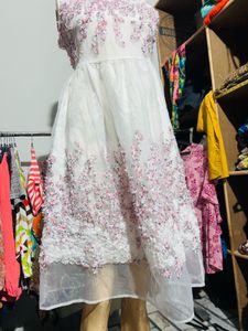 White dress with floral embroidery