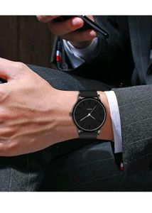 Sleek Black Quartz Watch