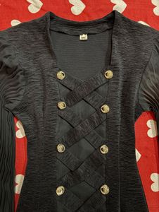 Elegant Black Button-Front Dress