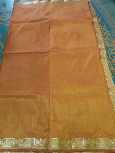 Elegant Orange Silk Saree