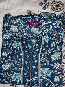 Blue Floral Kurta Set