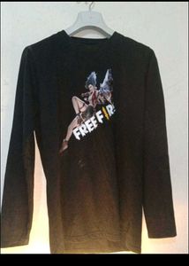Free Fire Character Black Long Sleeve Gaming Tee