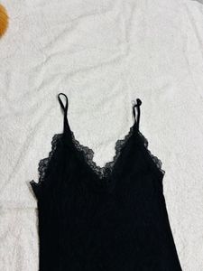 Black Lace Trim Cami Top