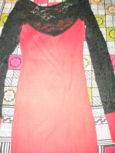 Red &amp; Black Lace Top