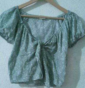 Floral Tie-Front Top
