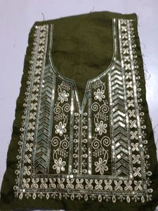 Neck Embroidery Patch Mehendi Colour New Not Used