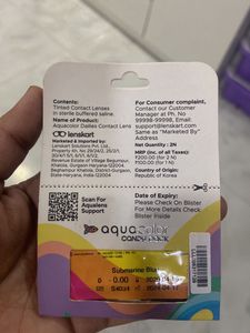 Aqua Color Submarine Blue Lenses