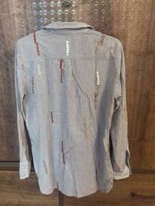 Zara Embroidered Striped Shirt