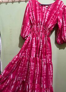 Pink Tie-Dye Maxi Dress