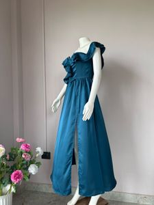 Teal Ruffle Maxi Dress