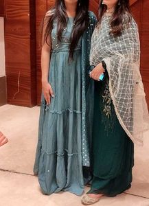 Elegant Teal Ethnic Dress with dupatta