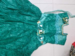 Green Dress with Floral Detail