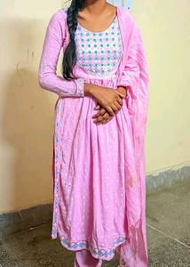 Pink Printed Kurta Set