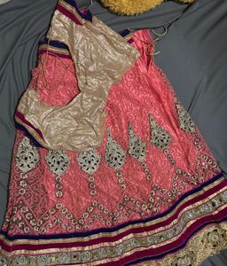 Pink & Gold Embellished Lehenga