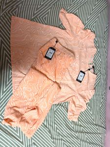Peach Printed Co-ord Set