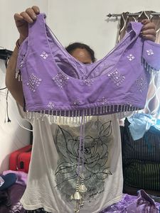 Embellished Purple Blouse