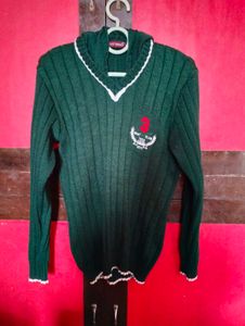 Green Colour Sports Sweater