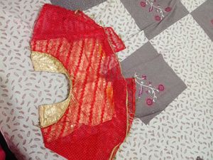 Red & Gold Sari Blouse