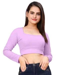 Pink Long Sleeve Crop Top