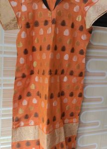 Orange Printed Kurti