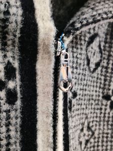 men&#39;s premium imported Blue Logo Wool Hooded jacke