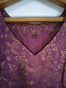 Elegant Purple Printed Kurta M/ L Size 36-38 in