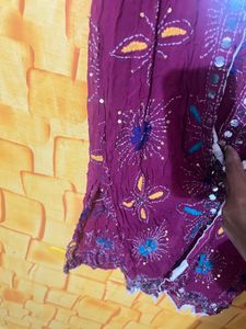 Embroidered Purple Kimono