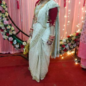Silk Saatan Ki Sadi Ka Work Sitaron KLike New Sirf