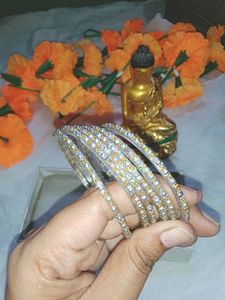 silver KUNDAN BANGLES (12)