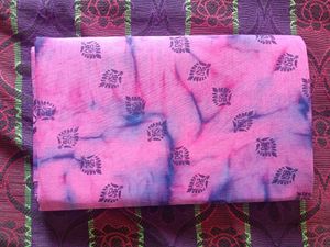 Pink &amp; Purple Printed Saree