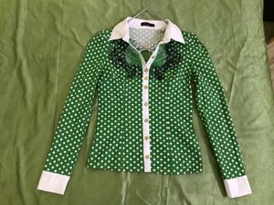 Green Polka Dot  Shirt Bust 32(very Stretchy )