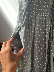Polka Dot Button-Front Midi Dress
