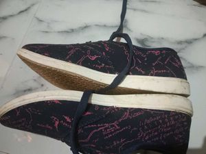 Printed Canvas Sneakers - Size 8