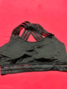 Black Strappy Sports Bra