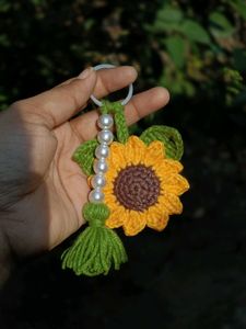 Sunflower Crochet Keychain