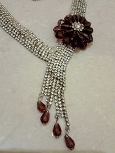 Rhinestone Flower Necklace (Some Stones Have Lost)