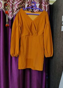 🔥♥️Shein mustard party wear dress 💛