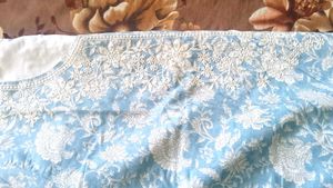 Sky Blue Embroidered Suit