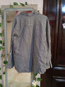 Black &amp; White Gingham Button-Down Cotton Shirt