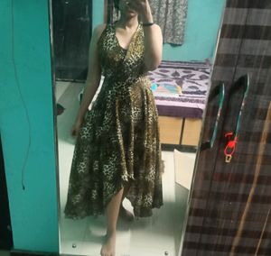 Leopard Print Party Wear Dress