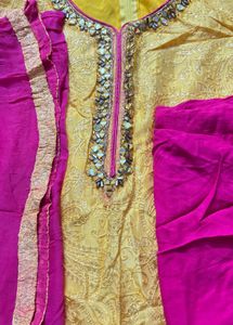 Yellow &amp; Pink Salwar Kameez Suit