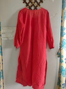 Avaasa Coral Embroidered Yoke Kurta